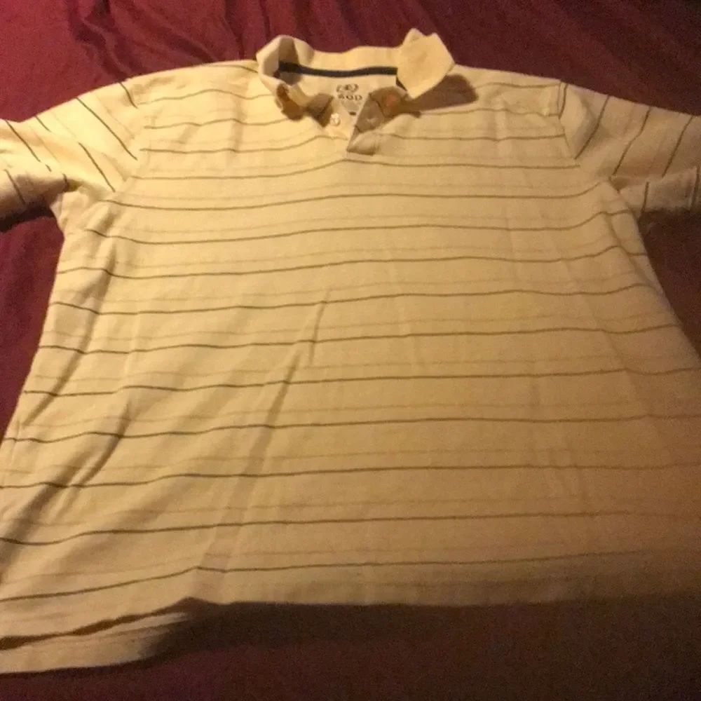 Izod yellow Striped Polo Shirt sz. Large